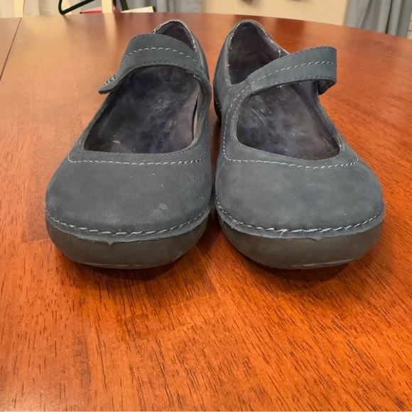 Vionic Orthaheel Harper Leather Suede Mary Jane Flat Shoes Blue US 7.5 Wide - Picture 3 of 11